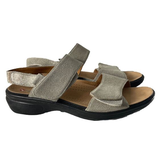 Revere Women's Como Back Strap Sandals Gold Wash size 5 MINT - Picture 7 of 9